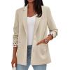image:imagePRETTYGARDEN Blazers for Women 2026 Fall Work Office Suit Jackets Dressy Open Front Leopard Blazer Business Casual OutfitsBeige