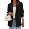 image:imagePRETTYGARDEN Blazers for Women 2026 Fall Work Office Suit Jackets Dressy Open Front Leopard Blazer Business Casual OutfitsBlack