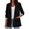 image:imagePRETTYGARDEN Blazers for Women 2026 Fall Work Office Suit Jackets Dressy Open Front Leopard Blazer Business Casual OutfitsBlack