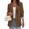 image:imagePRETTYGARDEN Blazers for Women 2026 Fall Work Office Suit Jackets Dressy Open Front Leopard Blazer Business Casual OutfitsBrown