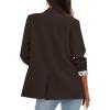 image:imagePRETTYGARDEN Blazers for Women 2026 Fall Work Office Suit Jackets Dressy Open Front Leopard Blazer Business Casual OutfitsCoffee