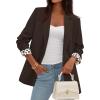 image:imagePRETTYGARDEN Blazers for Women 2026 Fall Work Office Suit Jackets Dressy Open Front Leopard Blazer Business Casual OutfitsCoffee