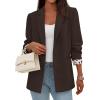 image:imagePRETTYGARDEN Blazers for Women 2026 Fall Work Office Suit Jackets Dressy Open Front Leopard Blazer Business Casual OutfitsCoffee