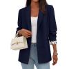 image:imagePRETTYGARDEN Blazers for Women 2026 Fall Work Office Suit Jackets Dressy Open Front Leopard Blazer Business Casual OutfitsDark Blue