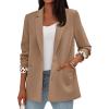 image:imagePRETTYGARDEN Blazers for Women 2026 Fall Work Office Suit Jackets Dressy Open Front Leopard Blazer Business Casual OutfitsKhaki