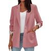 image:imagePRETTYGARDEN Blazers for Women 2026 Fall Work Office Suit Jackets Dressy Open Front Leopard Blazer Business Casual OutfitsPink