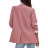 image:imagePRETTYGARDEN Blazers for Women 2026 Fall Work Office Suit Jackets Dressy Open Front Leopard Blazer Business Casual OutfitsPink