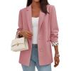 image:imagePRETTYGARDEN Blazers for Women 2026 Fall Work Office Suit Jackets Dressy Open Front Leopard Blazer Business Casual OutfitsPink