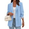 image:imagePRETTYGARDEN Blazers for Women 2026 Fall Work Office Suit Jackets Dressy Open Front Leopard Blazer Business Casual OutfitsSky Blue