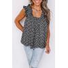 image:imagePRETTYGARDEN Boho Floral Tank Tops for Women Shirred Straps Pleated Summer Casual Sleeveless Shirts Tops Beach BlousesBlack