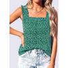 image:imagePRETTYGARDEN Boho Floral Tank Tops for Women Shirred Straps Pleated Summer Casual Sleeveless Shirts Tops Beach BlousesGreen Blue Floral