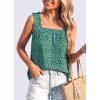 image:imagePRETTYGARDEN Boho Floral Tank Tops for Women Shirred Straps Pleated Summer Casual Sleeveless Shirts Tops Beach BlousesGreen Blue Floral