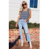 image:imagePRETTYGARDEN Boho Floral Tank Tops for Women Shirred Straps Pleated Summer Casual Sleeveless Shirts Tops Beach BlousesLight Blue