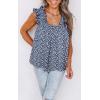 image:imagePRETTYGARDEN Boho Floral Tank Tops for Women Shirred Straps Pleated Summer Casual Sleeveless Shirts Tops Beach BlousesLight Blue