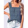 image:imagePRETTYGARDEN Boho Floral Tank Tops for Women Shirred Straps Pleated Summer Casual Sleeveless Shirts Tops Beach BlousesNavy Purple Floral