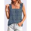image:imagePRETTYGARDEN Boho Floral Tank Tops for Women Shirred Straps Pleated Summer Casual Sleeveless Shirts Tops Beach BlousesNavy Purple Floral