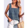 image:imagePRETTYGARDEN Boho Floral Tank Tops for Women Shirred Straps Pleated Summer Casual Sleeveless Shirts Tops Beach BlousesNavy Purple Floral