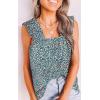 image:imagePRETTYGARDEN Boho Floral Tank Tops for Women Shirred Straps Pleated Summer Casual Sleeveless Shirts Tops Beach BlousesOlive Green