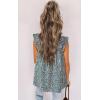 image:imagePRETTYGARDEN Boho Floral Tank Tops for Women Shirred Straps Pleated Summer Casual Sleeveless Shirts Tops Beach BlousesOlive Green