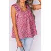 image:imagePRETTYGARDEN Boho Floral Tank Tops for Women Shirred Straps Pleated Summer Casual Sleeveless Shirts Tops Beach BlousesRed