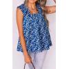 image:imagePRETTYGARDEN Boho Floral Tank Tops for Women Shirred Straps Pleated Summer Casual Sleeveless Shirts Tops Beach BlousesRoyal Blue