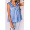 image:imagePRETTYGARDEN Boho Floral Tank Tops for Women Shirred Straps Pleated Summer Casual Sleeveless Shirts Tops Beach BlousesSky Blue White Flower