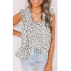 image:imagePRETTYGARDEN Boho Floral Tank Tops for Women Shirred Straps Pleated Summer Casual Sleeveless Shirts Tops Beach BlousesWhite