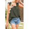 image:imagePRETTYGARDEN Boho Floral Tank Tops for Women Shirred Straps Pleated Summer Casual Sleeveless Shirts Tops Beach BlousesXarmy Green