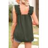 image:imagePRETTYGARDEN Boho Floral Tank Tops for Women Shirred Straps Pleated Summer Casual Sleeveless Shirts Tops Beach BlousesXarmy Green