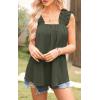 image:imagePRETTYGARDEN Boho Floral Tank Tops for Women Shirred Straps Pleated Summer Casual Sleeveless Shirts Tops Beach BlousesXarmy Green
