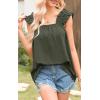 image:imagePRETTYGARDEN Boho Floral Tank Tops for Women Shirred Straps Pleated Summer Casual Sleeveless Shirts Tops Beach BlousesXarmy Green