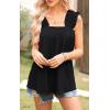 image:imagePRETTYGARDEN Boho Floral Tank Tops for Women Shirred Straps Pleated Summer Casual Sleeveless Shirts Tops Beach BlousesXblack