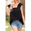 image:imagePRETTYGARDEN Boho Floral Tank Tops for Women Shirred Straps Pleated Summer Casual Sleeveless Shirts Tops Beach BlousesXblack