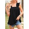 image:imagePRETTYGARDEN Boho Floral Tank Tops for Women Shirred Straps Pleated Summer Casual Sleeveless Shirts Tops Beach BlousesXblack