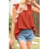 image:imagePRETTYGARDEN Boho Floral Tank Tops for Women Shirred Straps Pleated Summer Casual Sleeveless Shirts Tops Beach BlousesXbrick Red