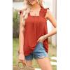 image:imagePRETTYGARDEN Boho Floral Tank Tops for Women Shirred Straps Pleated Summer Casual Sleeveless Shirts Tops Beach BlousesXbrick Red