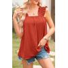 image:imagePRETTYGARDEN Boho Floral Tank Tops for Women Shirred Straps Pleated Summer Casual Sleeveless Shirts Tops Beach BlousesXbrick Red