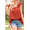 image:imagePRETTYGARDEN Boho Floral Tank Tops for Women Shirred Straps Pleated Summer Casual Sleeveless Shirts Tops Beach BlousesXbrick Red