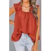 image:imagePRETTYGARDEN Boho Floral Tank Tops for Women Shirred Straps Pleated Summer Casual Sleeveless Shirts Tops Beach BlousesXbrick Red