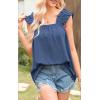 image:imagePRETTYGARDEN Boho Floral Tank Tops for Women Shirred Straps Pleated Summer Casual Sleeveless Shirts Tops Beach BlousesXdark Blue