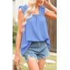 image:imagePRETTYGARDEN Boho Floral Tank Tops for Women Shirred Straps Pleated Summer Casual Sleeveless Shirts Tops Beach BlousesXlight Blue