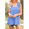 image:imagePRETTYGARDEN Boho Floral Tank Tops for Women Shirred Straps Pleated Summer Casual Sleeveless Shirts Tops Beach BlousesXlight Blue