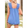 image:imagePRETTYGARDEN Boho Floral Tank Tops for Women Shirred Straps Pleated Summer Casual Sleeveless Shirts Tops Beach BlousesXlight Blue