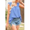 image:imagePRETTYGARDEN Boho Floral Tank Tops for Women Shirred Straps Pleated Summer Casual Sleeveless Shirts Tops Beach BlousesXlight Blue