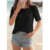 image:imagePRETTYGARDEN Embroidered Eyelet Tops for Women Summer Blouses Dressy Casual 2026 Spring Work Teacher Puff Short Sleeve ShirtsBlack