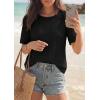 image:imagePRETTYGARDEN Embroidered Eyelet Tops for Women Summer Blouses Dressy Casual 2026 Spring Work Teacher Puff Short Sleeve ShirtsBlack