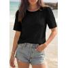 image:imagePRETTYGARDEN Embroidered Eyelet Tops for Women Summer Blouses Dressy Casual 2026 Spring Work Teacher Puff Short Sleeve ShirtsBlack