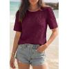 image:imagePRETTYGARDEN Embroidered Eyelet Tops for Women Summer Blouses Dressy Casual 2026 Spring Work Teacher Puff Short Sleeve ShirtsBurgundy