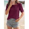 image:imagePRETTYGARDEN Embroidered Eyelet Tops for Women Summer Blouses Dressy Casual 2026 Spring Work Teacher Puff Short Sleeve ShirtsBurgundy