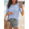 image:imagePRETTYGARDEN Embroidered Eyelet Tops for Women Summer Blouses Dressy Casual 2026 Spring Work Teacher Puff Short Sleeve ShirtsLight Blue